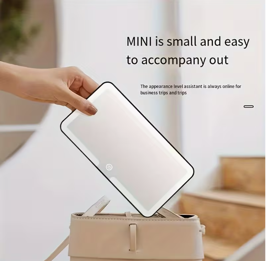 Espejo de maquillaje para coche con visera solar LED | Iluminación portátil regulable en 3 tonos | Recargable por USB