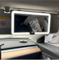 Espejo de maquillaje para coche con visera solar LED | Iluminación portátil regulable en 3 tonos | Recargable por USB